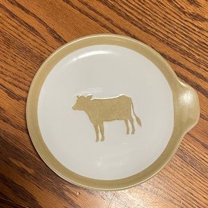 4- Cow Spoon Rest / 6” Plate Hand Painted Stoneware. 1 for $4 or 4 for $12